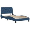 vidaXL Estrutura de cama com LED sem colch&atilde;o 100x200 cm tecido azul