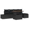 vidaXL Conjunto de Sof&aacute; de Jardim 6 pcs Preto vime PE