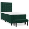 vidaXL Cama com molas/colch&atilde;o 90x190 cm veludo verde-escuro