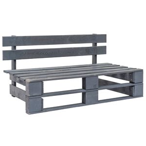 vidaXL Banco de paletes para jardim madeira cinzento