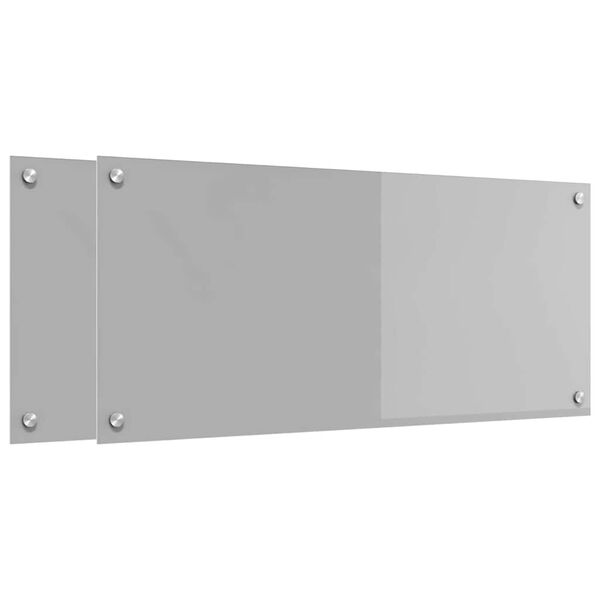 vidaXL Painel de cozinha 2 pcs Cinzento-claro 90 x 40 cm
