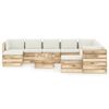 vidaXL 11 pcs conj. lounge jardim c/ almofad&otilde;es madeira impreg. verde