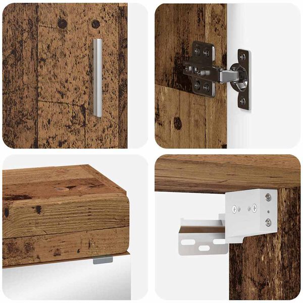 vidaXL Conjunto de M&oacute;veis para Banheiro com porta TULUM Madeira antiga