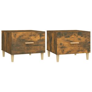 vidaXL Mesa centro 2 pcs 50x50x40 cm madeira processada cor fumado