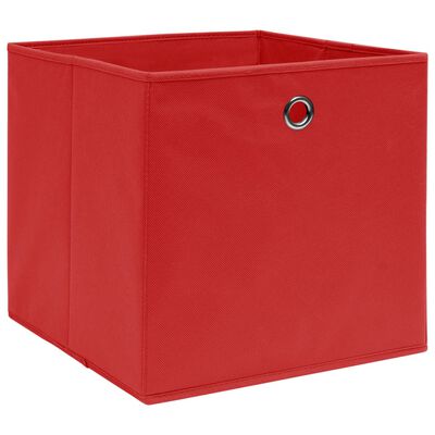 vidaXL Caixas de arrumação 4 pcs 32x32x32 cm tecido vermelho