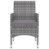 vidaXL 3 pcs conjunto de jantar p/ jardim c/almofad&otilde;es vime PE e vidro