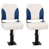 vidaXL Conjunto de 2 assento barco dobr&aacute;vel 41x36x48 cm azul e branco
