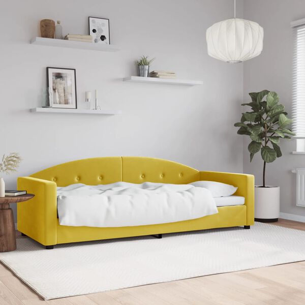 vidaXL Sof&aacute;-cama 80x200 cm veludo amarelo