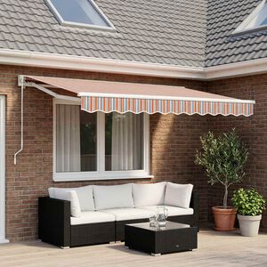 vidaXL Tecido de substitui&ccedil;&atilde;o para toldo 350x250 cm poli&eacute;ster multicor