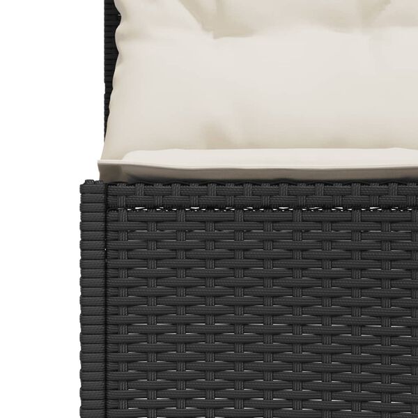 vidaXL Sof&aacute; de jardim com almofad&otilde;es semicircular vime PE preto