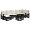 vidaXL Conjunto de Sof&aacute; de Jardim 8 pcs Preto vime PE