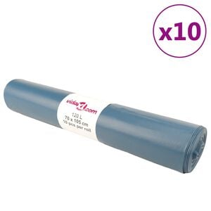 vidaXL Sacos do lixo 100 pcs 120 L azul