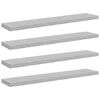 vidaXL Prateleiras de parede 4 pcs 120x23,5x3,8cm MDF cinzento-cimento