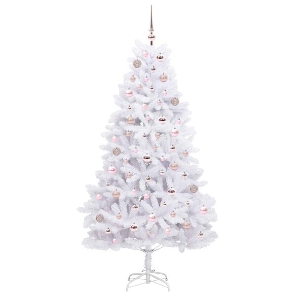 vidaXL &Aacute;rvore de Natal Articulada Artificial Branco 180 cm PVC e A&ccedil;o