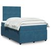vidaXL Cama boxspring com colch&atilde;o 120x190 cm veludo azul-escuro