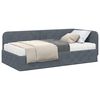 vidaXL Estrutura de Cama de Canto Cinza Escuro 90 x 200 cm Veludo