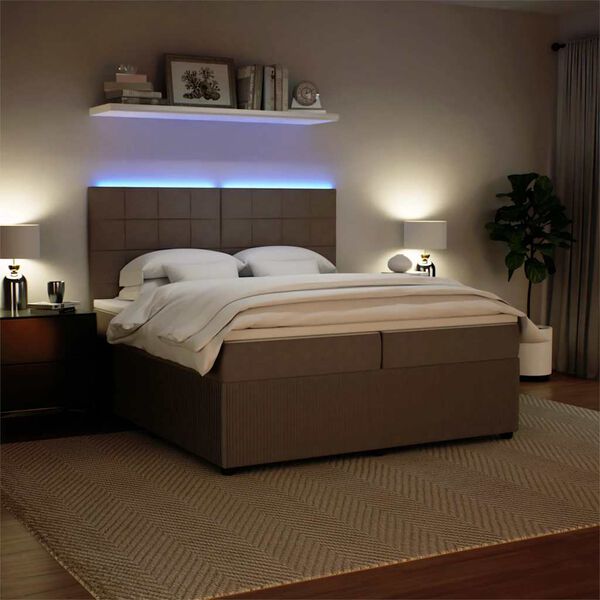 vidaXL Cama com molas/colch&atilde;o 200x200 cm veludo cinzento-claro