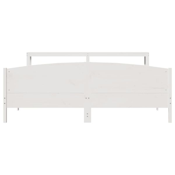 vidaXL Cama sem colch&atilde;o 200x200 cm madeira de pinho maci&ccedil;a branco