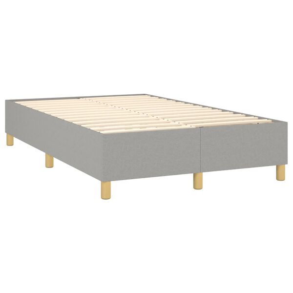 vidaXL Estrutura de cama com molas 120x200 cm tecido cinzento-claro