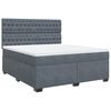 vidaXL Cama com molas/colch&atilde;o 180x200 cm veludo cinzento-escuro