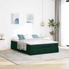vidaXL Estrutura de cama otomana com colch&atilde;o 140x200 cm verde escuro