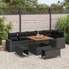 vidaXL Conjunto de Sof&aacute; de Jardim 9 pcs Preto vime PE