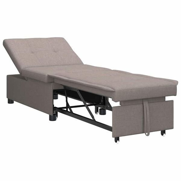 vidaXL Sof&aacute;-cama retr&aacute;til Cinzento-acastanhado 194 x 50 x 82 cm tecido