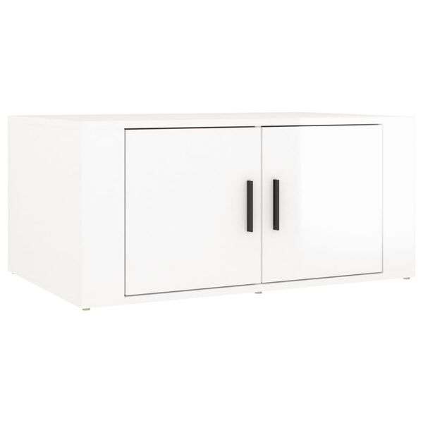 vidaXL Mesa de centro 80x50x36 cm derivados madeira branco brilhante
