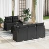 vidaXL Conjunto de Sof&aacute;s com almofada 6 pcs Preto vime PE