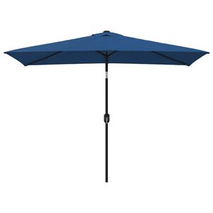 vidaXL Guarda-sol de exterior c/ poste de metal 300x200 cm azul ciano
