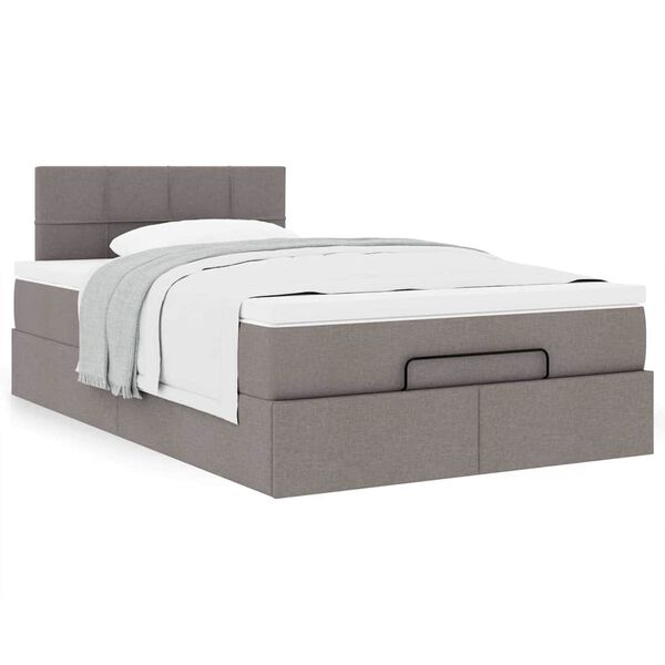 moldura de cama otomana vidaXL com tecido cinza 120x200cm