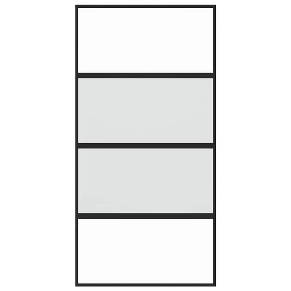 vidaXL Porta deslizante 102,5x205 cm vidro temperado e alum&iacute;nio preto