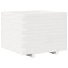 vidaXL Vaso/floreira de jardim 60x60x49,5 cm pinho maci&ccedil;o branco