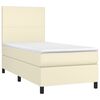 vidaXL Cama box spring c/ colch&atilde;o/LED 80x200 cm couro artificial creme