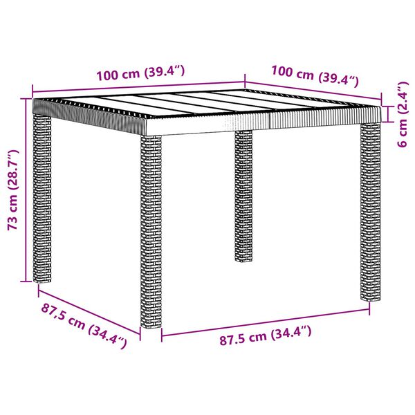 vidaXL Conjunto de Jantar para Jardim 3 pcs Castanho Polipropileno
