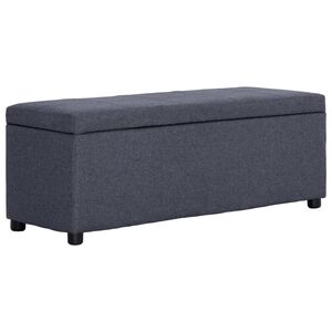 vidaXL Banco c/ compartim. arruma&ccedil;&atilde;o 116 cm poli&eacute;ster cinzento-escuro