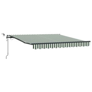 vidaXL Toldo retr&aacute;til Verde e Branco 300 x 250 cm Poli&eacute;ster