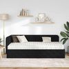 vidaXL Estrutura de Cama de Canto com colch&atilde;o Preto 90 x 190 cm tecido