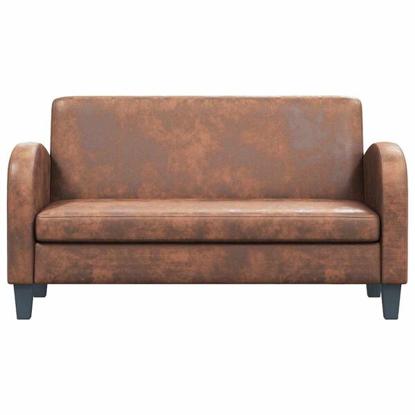 vidaXL Sof&aacute; de 2 lugares camur&ccedil;a artificial castanho