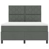 vidaXL Cama Box com fitas LED Cinzento escuro 160 x 200 cm tecido
