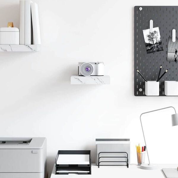 vidaXL Prateleira de Parede M&aacute;rmore Branco 23 x 23,5 x 4 cm