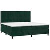vidaXL Cama box spring c/ colch&atilde;o/LED 200x200 cm veludo verde-escuro