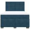 vidaXL Cama boxspring com colch&atilde;o 140x190 cm veludo azul