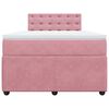 vidaXL Cama boxspring com colch&atilde;o 120x190 cm veludo rosa