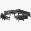 vidaXL Conjunto de Sof&aacute; de Jardim 12 unid. Preto A&ccedil;o