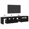 vidaXL Gabinete para TV 2 pcs Carvalho Preto 260 x 37 x 40 cm