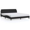 vidaXL Estrutura de cama Dover preta 180x200 cm em couro sint&eacute;tico
