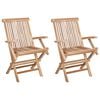 vidaXL Cadeira de jardim dobr&aacute;vel 2 pcs Natural Madeira de Teca S&oacute;lida