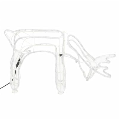 vidaXL Figura de rena de Natal 73x31x45 cm branco frio