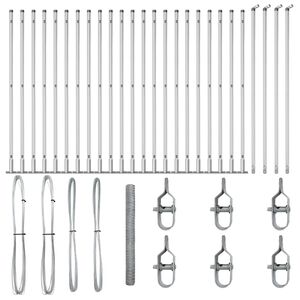 vidaXL Poste de Cerca Prateado